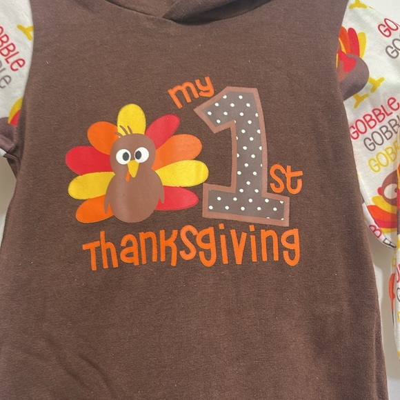 Infant My 1st Thanksgiving Hooded One Piece - Picture 2 of 7